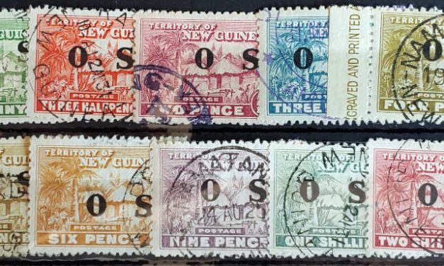 New Guinea #O1-O9 1925/29 Official Set w/ 6d shade (10)