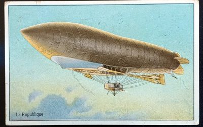 U.S.A. #405 1912 1c La Republique Airship colour Postcard
