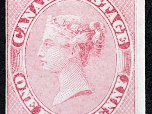 Canada #8 Fine Mint HR OG 1857 1/2d Rose