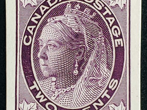 Canada #68P VF 1897 2c QV Leaf Plate Proof, 667 made