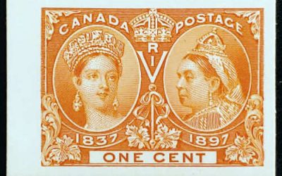 Canada #51P VF+ 1897 1c Jubilee wing margin Plate Proof