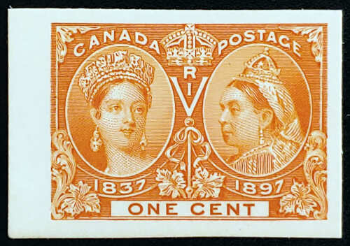 Canada #51P VF+ 1897 1c Jubilee wing margin Plate Proof