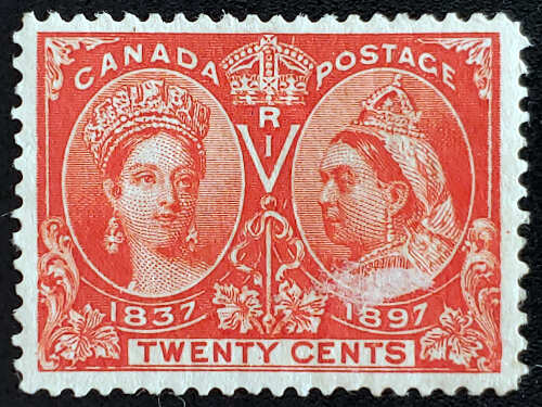 Canada #59 F/VF Unused 1897 20c Jubilee