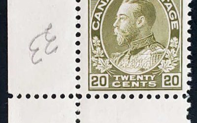 Canada #119LW Fine Never Hinged 20c Admiral LL Lathework