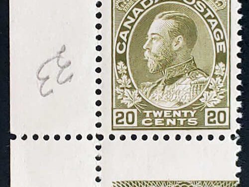 Canada #119LW Fine Never Hinged 20c Admiral LL Lathework