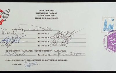 Snowbirds 24 Nov 2002 48c dozen signed Grey Cup Flypast Cover
