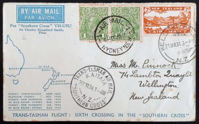 Australia/N.Z. 21 Mar 1934 mixed franked Trans-Tasman Flight Cover