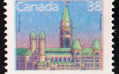 Canada #1165c VFNH 1998 38c shift Printed on the Gum Side