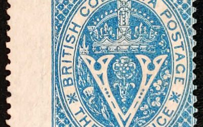British Columbia #7 Fine Unu 1867 3d Blue wing margin