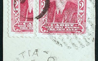 Newfoundland #62i 7 Oct 1897 half 2c used as 1c on piece