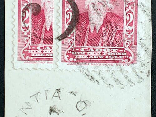 Newfoundland #62i 7 Oct 1897 half 2c used as 1c on piece