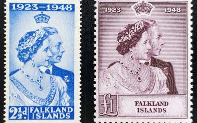 Falkland Islands #99-100 F/VF Never Hinged Silver Wedding