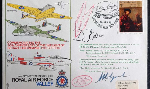 G.B. 20 Sep 1973 pilot-signed 3d RAF Anniversary Flight Cover
