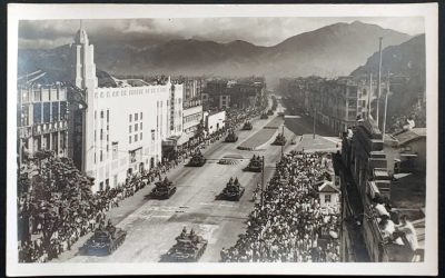 Hong Kong Unu Tanks on Nathan Rd Real Photo Postcard