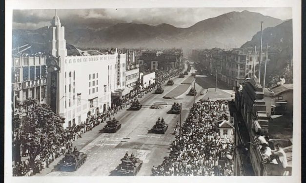Hong Kong Unu Tanks on Nathan Rd Real Photo Postcard