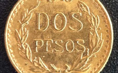 Mexico BU 1945M Gold 2 Peso .0482oz AGW