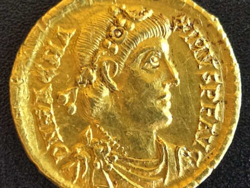 Magnus Maximus AD 383-388 AU 4.45gm Gold Solidus, ex Morris
