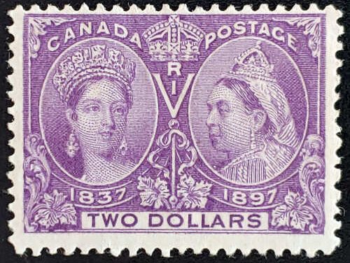 Canada #62 Fine Mint HR 1897 $2 Jubilee, 25,000 printed