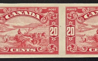Canada #157a VF Mint 1929 20c Imperf Pair
