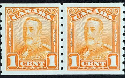 Canada #160 VFNH 1929 1c George V Coil Pair