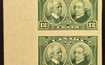 Canada #147a VF Unused 1947 12c Imperf Pair, 250 made
