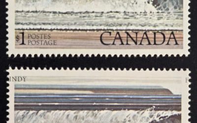Canada #726 VFNH 1979 $1 Fundy Shifted Inscription w/ normal