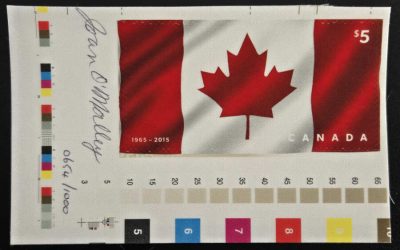 Canada #2808ii VFNH Joan O’Malley signed $5 Flag #0654/1000