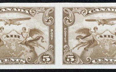 Canada #C1a VF Mint 1928 5c Imperforate Pair