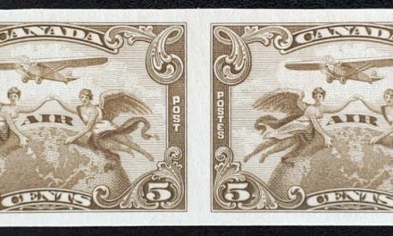 Canada #C1a VF Mint 1928 5c Imperforate Pair