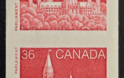 Canada #953a VFNH 1987 36c Parliament Imperf Pair
