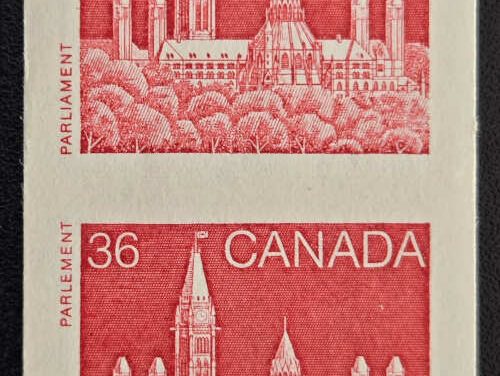 Canada #953a VFNH 1987 36c Parliament Imperf Pair