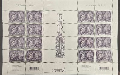 Canada #2540 VFNH Jorge Peral signed QEII Jubilee Gutter Pane of 16