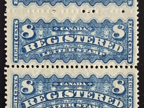 Cda #F3 Fine+ Mint 1 NH 1876 8c Imprint Strip, ex Lyman (4)