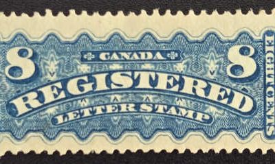 Canada #F3 Fine Unused 1876 8c Registration shade