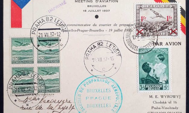 Belgium 19 Jul 1937 mixed franked Dual Flight Aviation Meet Card (6)