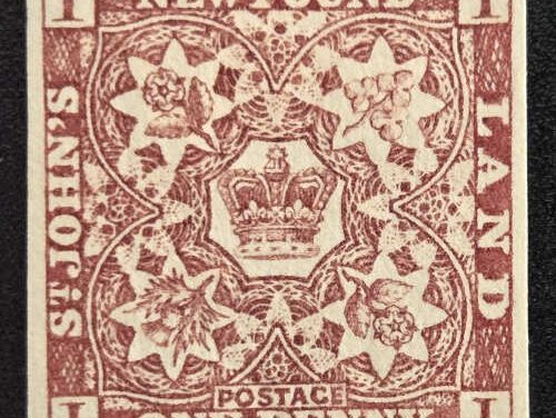 Newfoundland #1 VF Mint HR 1857 1d shade