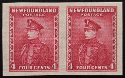 Newfoundland #189a C\VFNH 1932/37 4c Prince Imperf Pair