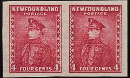 Newfoundland #189a C\VFNH 1932/37 4c Prince Imperf Pair