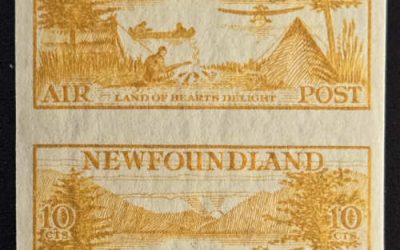 Newfoundland #C14aii VFNH 1933 10c Imperforate Shade Pair