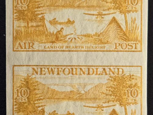Newfoundland #C14aii VFNH 1933 10c Imperforate Shade Pair