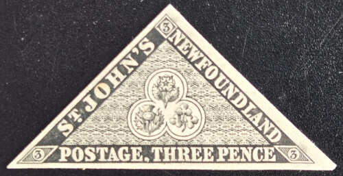 Newfoundland #3P VF 1857 3d Black Proof on card, 40 known