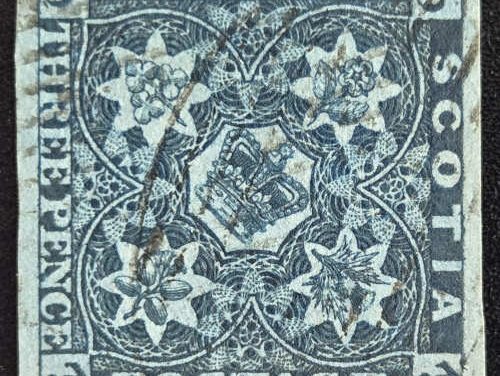 Nova Scotia #3 VF Used 1851 3d Dark Blue