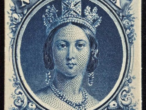 Nova Scotia #12TCxii VF 1860/63 10c Blue Trial Colour Pl. Proof