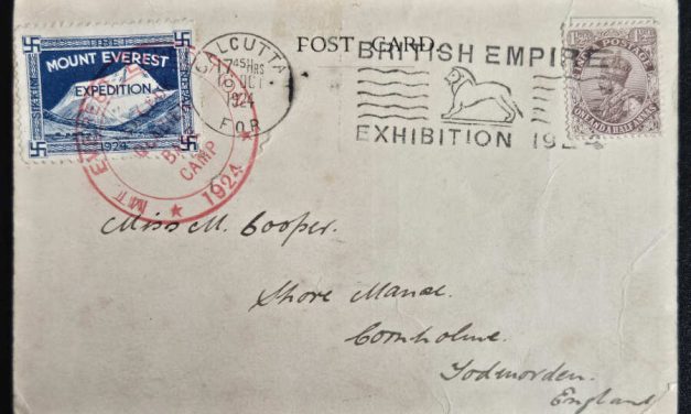1924 Everest Expedition Postcard to U.K. w/ Base Camp tied label