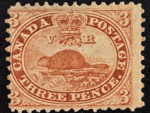 Canada #12 Fine Mint HR 1859 3d Perforated Pence $12,000