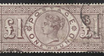 G.B. #123 F/VF Used 1888 Pound Victoria