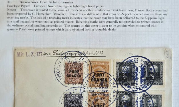 Polish Offices in Danzig, Port Gdansk/BA 18 Mar 1932 Zep Flight Cover