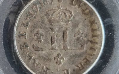 Colonial Canada PCGS AU53 1710AA 30 Deniers Mousquetaire