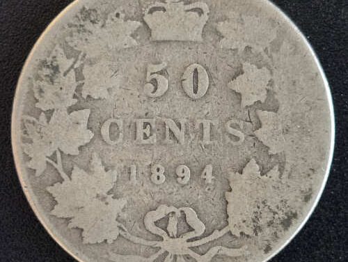 Canada Good 1894 Queen Victoria Silver 50 Cents