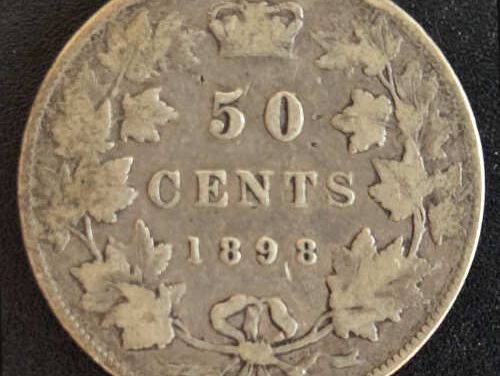 Canada VG10 1898 QV Silver 50 Cents